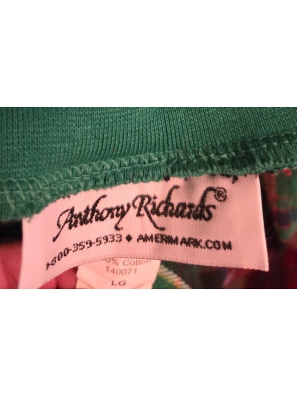 Nightgown Anthony Richards 100% Cotton Flannel Knit Mock-Neck 1/2 Zip Sz L - Picture 4 of 4